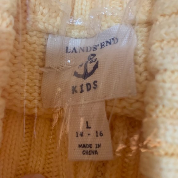 NWT LANDS' END UNIFORM BOY'S DRIFTER ZIP CARDIGAN SWEATER MAIZE LARGE (14-16) - Picture 8 of 10